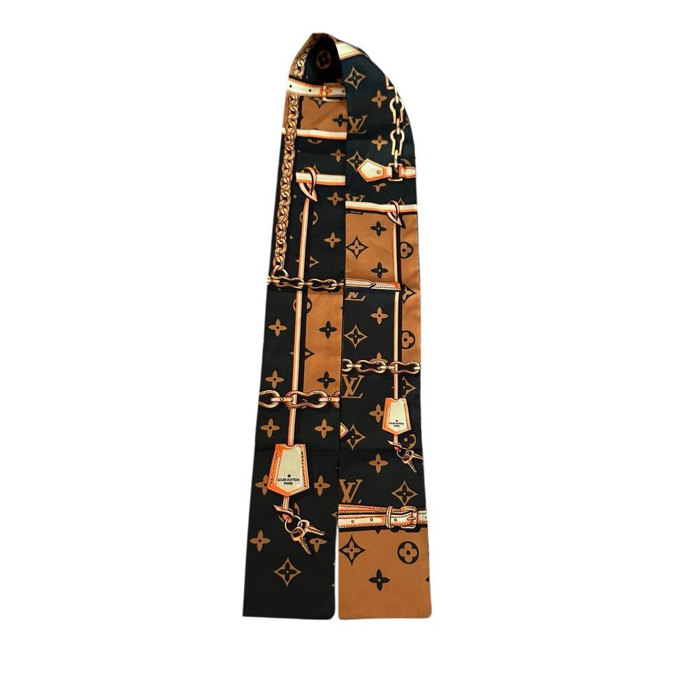 Louis Vuitton Women's Brown Silk Monogram Confidential Bandeau Headband - Picture 8 of 11